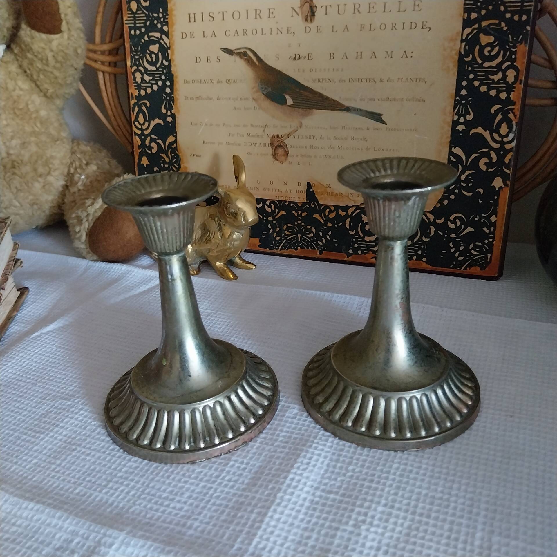 Antique brass candlesticks