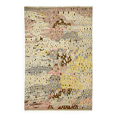 Handwoven Turkish Rustic 195 cm x 294 cm Beige Wool Carpet