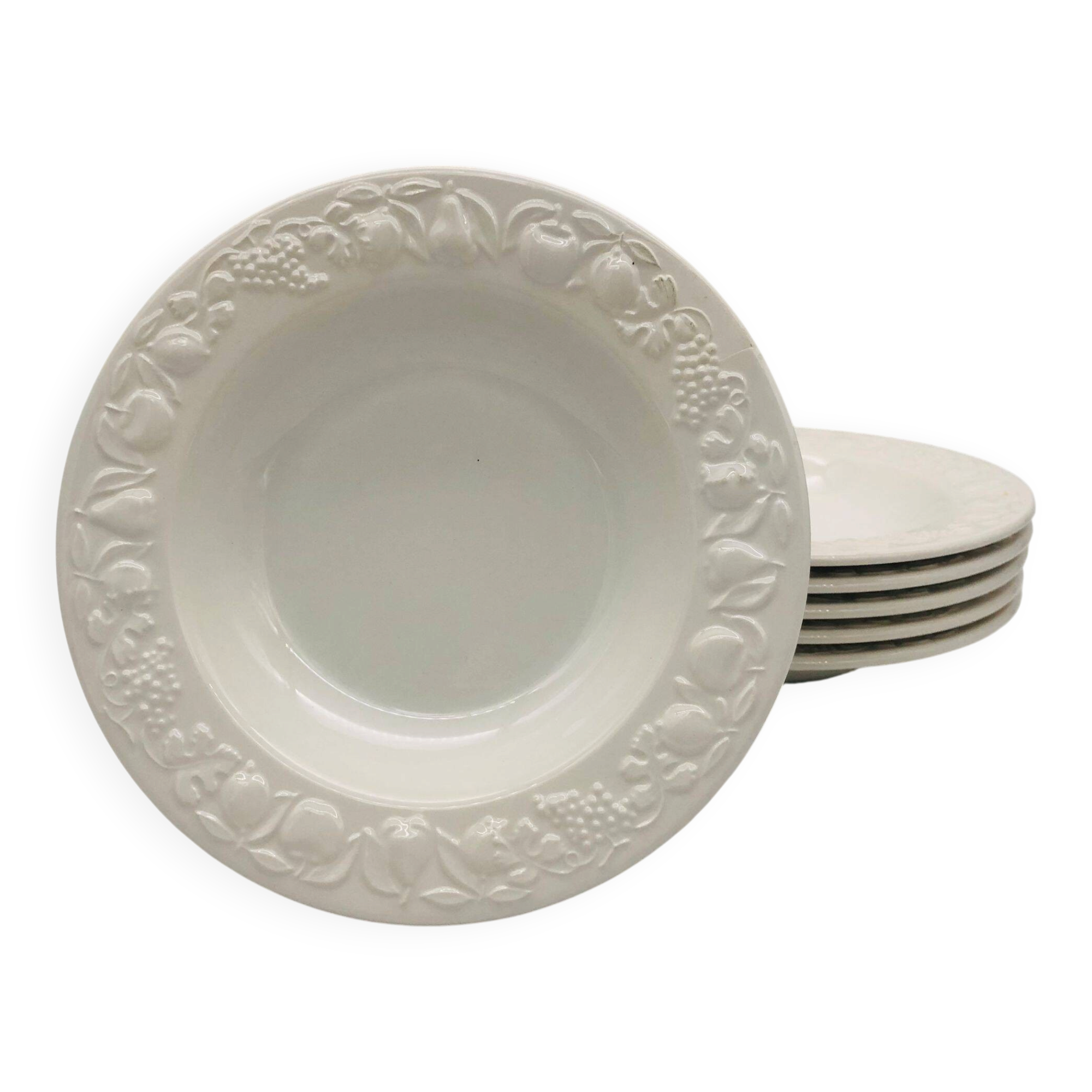 6 deep plates. Franco Giorgi by Quadrifoglio. Italy.