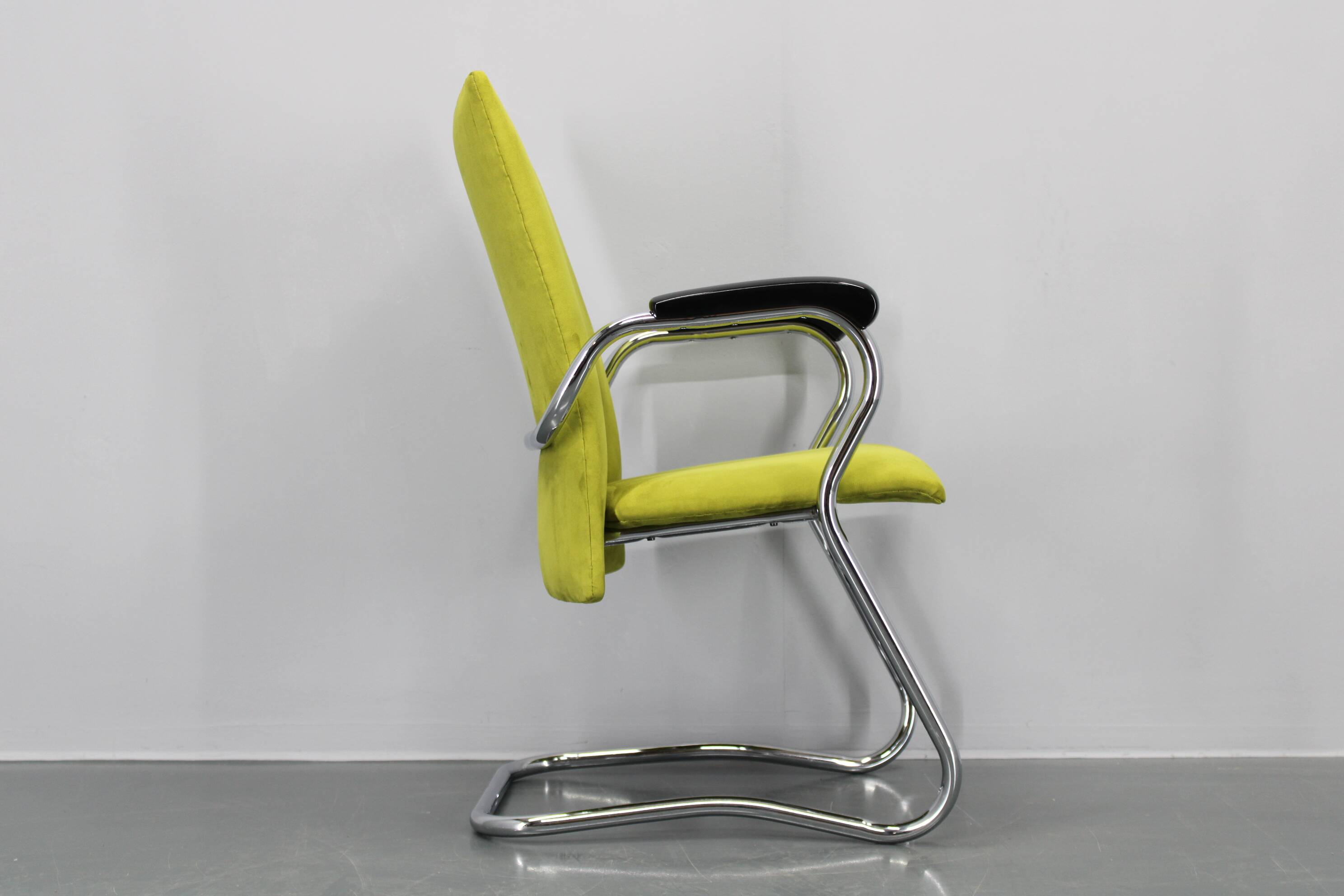 1970s German Tubular Armchair or Desk Chair, Restored