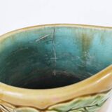 1900 earthenware pitcher with pink flowers