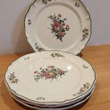 4 dessert plates Villeroy & Boch Mettlach flowers