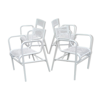 Suite de 4 fauteuils de jardin vintage 1950
