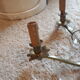 Antique brass chandelier and pampilles 6 fires