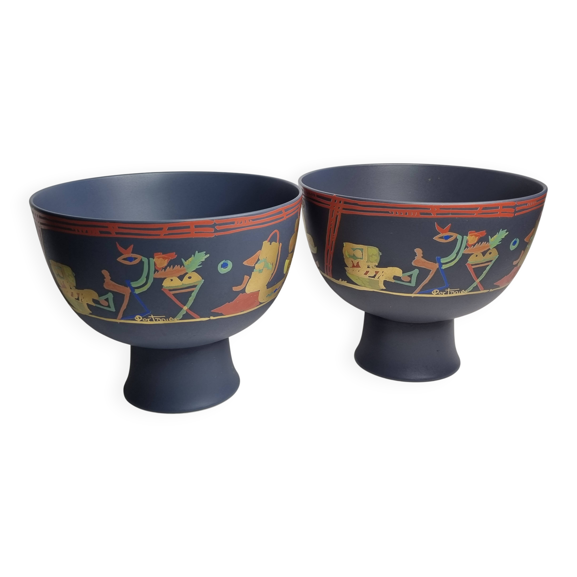 Pair of Rosenthal Liguria bowls by Gilbert Portanier, 1970s, 26 cm