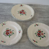 3 ceramic plates Sarreguemines Amazonas