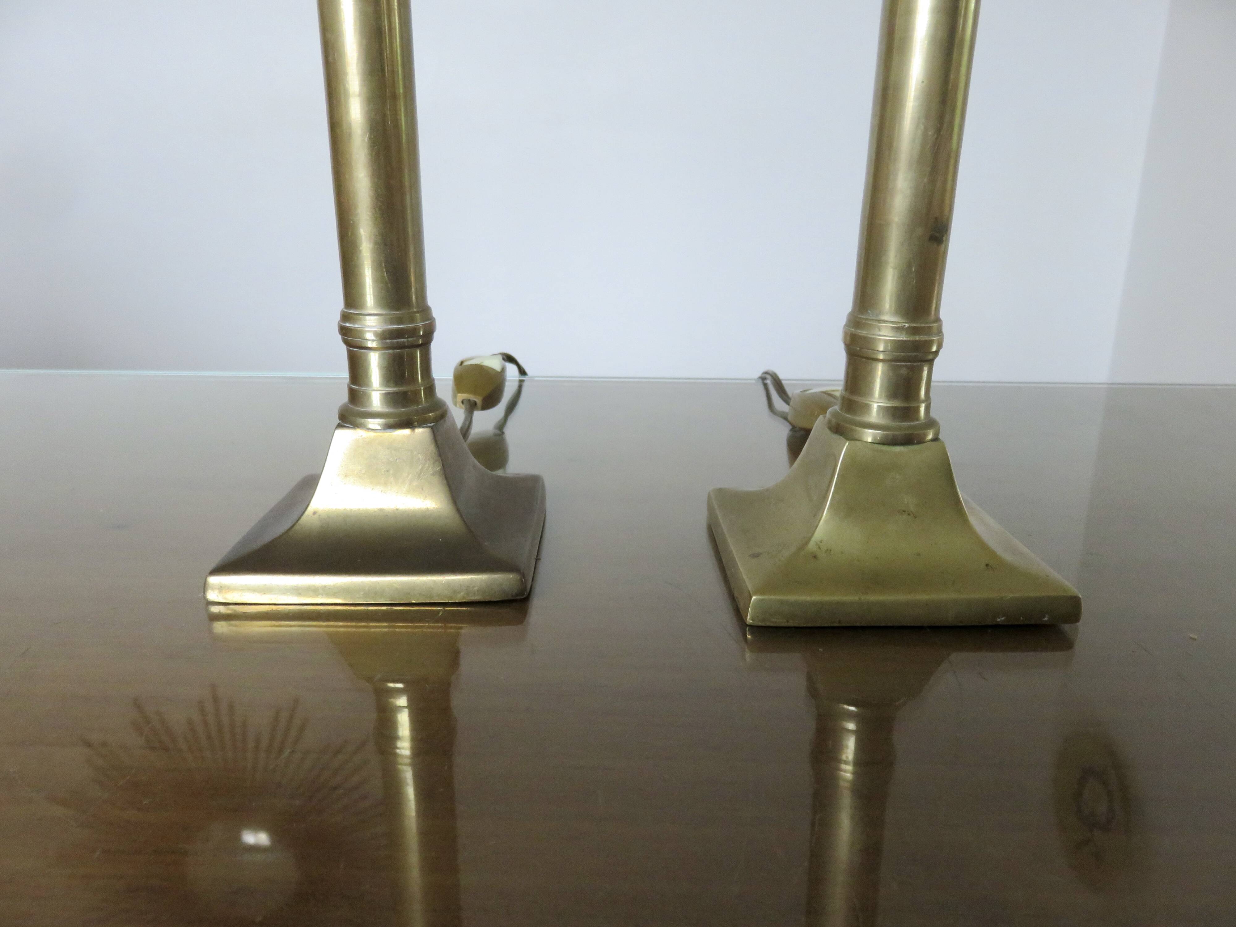 Pair of Empire bronze lamps