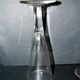 Portieux? Meisenthal? Set of 10 cut glass champagne flutes with flat sides from 1900.