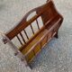 Porte-revues vintage en bois massif style rustique / retro