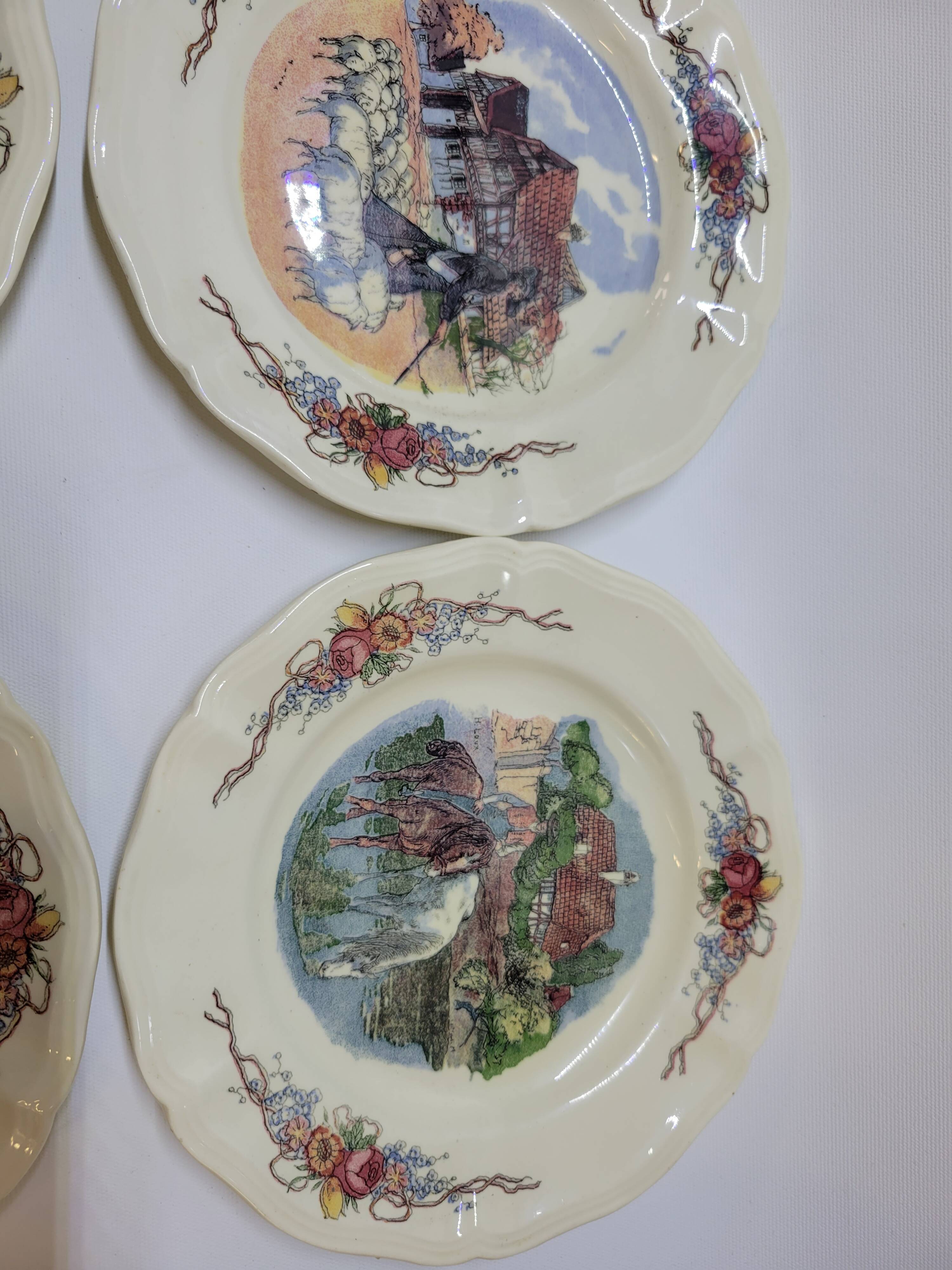 6 Small Dinner Plates Diameter 21 Cm Sarreguemines Obernai Loux