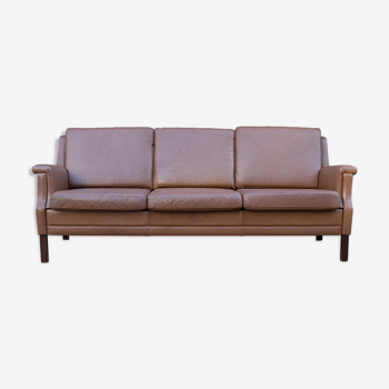 Canapé vintage 3 places marron 1950