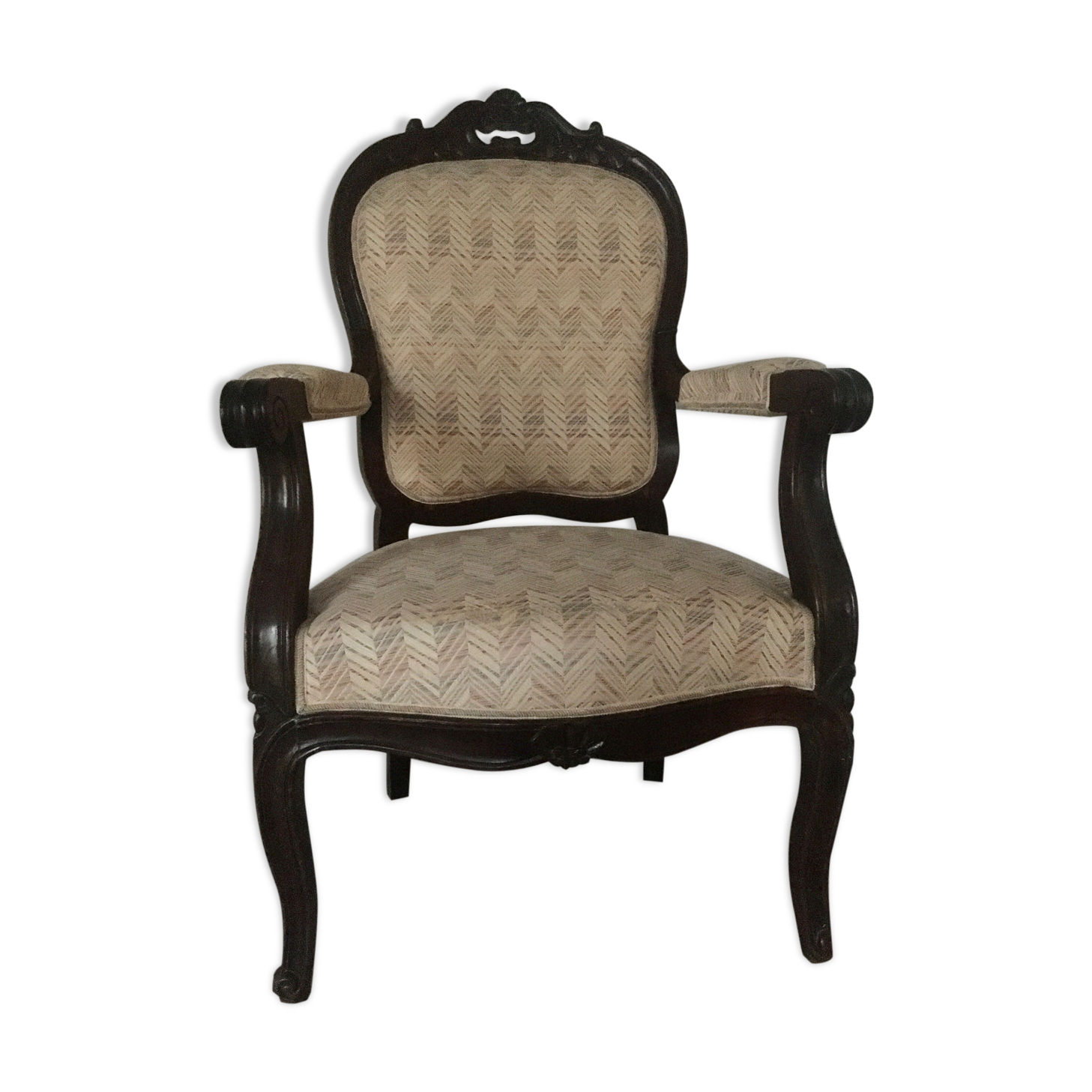 Voltaire armchair 19 th mahogany structure