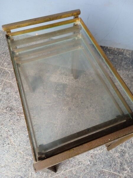 3 tables basse gigogne ep 1970 laiton doré design