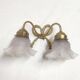 Bronze and crystal wall light. France, 1950s.