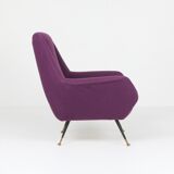 Pair armchairs with purple padding