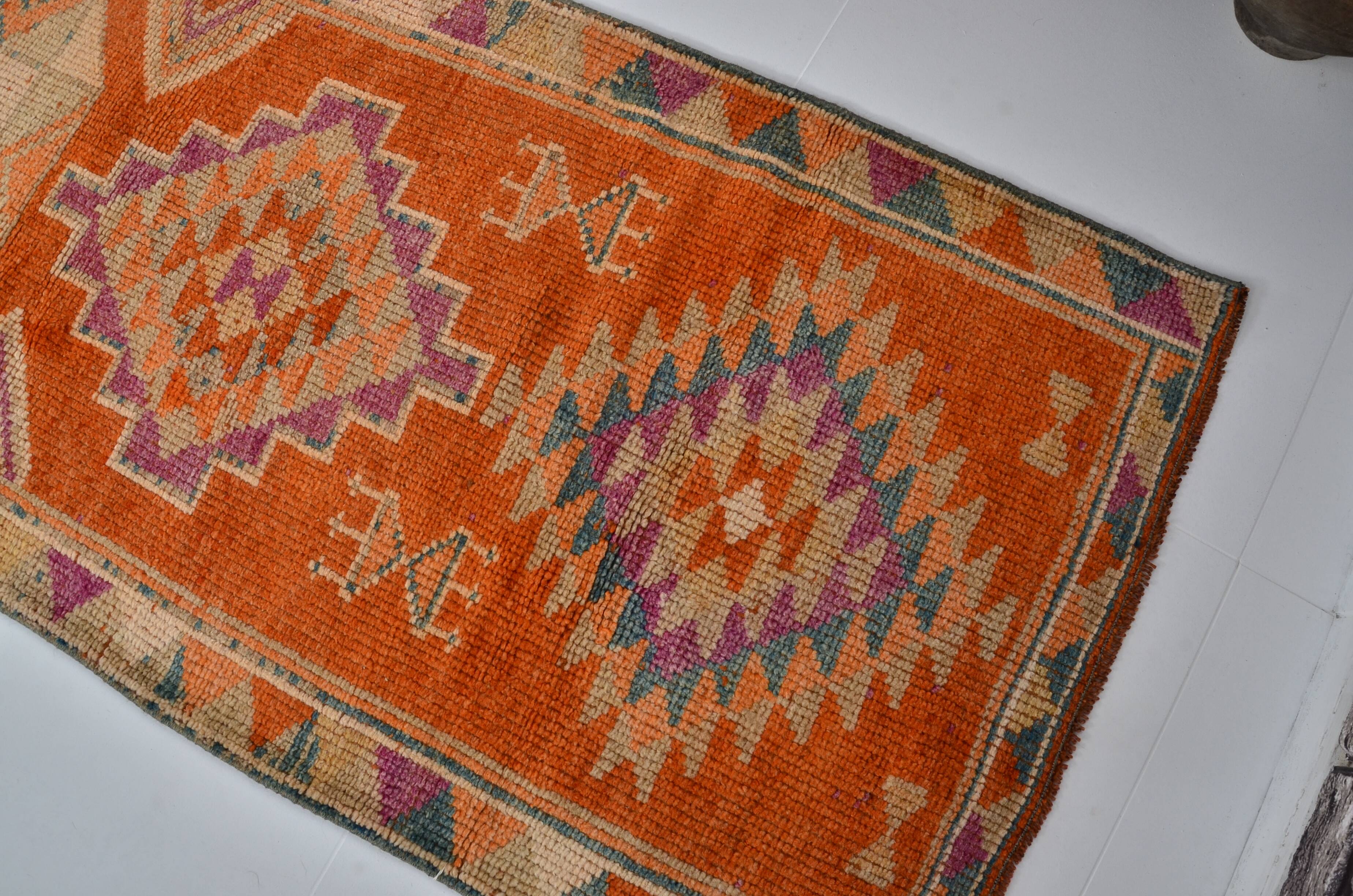 Orange Neutral Vintage Runner Rug sku 2113
