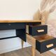 Vintage desk, Scandinavian style, Black lacquer and Beech