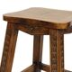Characterful Solid Wood Vintage Stool Sculpted