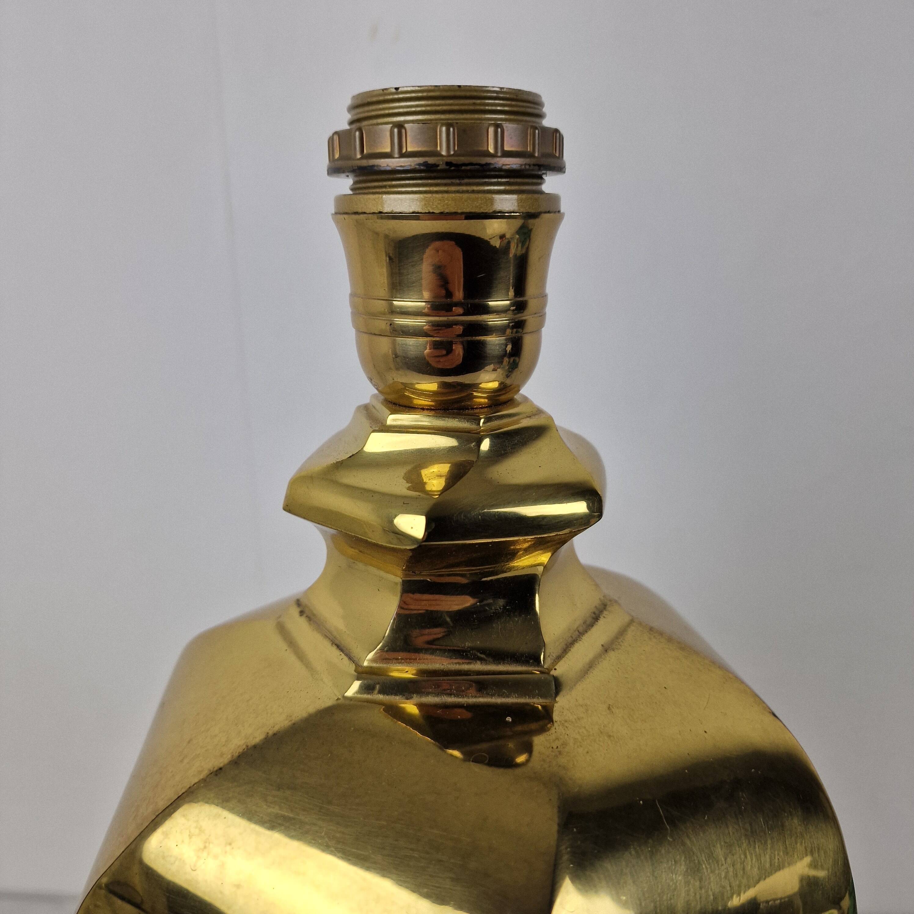 Sculptural Brass Table Lamp, Heavy Quality, Without Shade