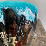 Salad bowl year 70 Vallauris electric blue