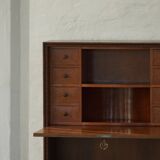 Modern Danish secretary, unique handmade oak, mid-20th century.