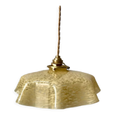 Yellow Clichy glass pendant lamp 20s