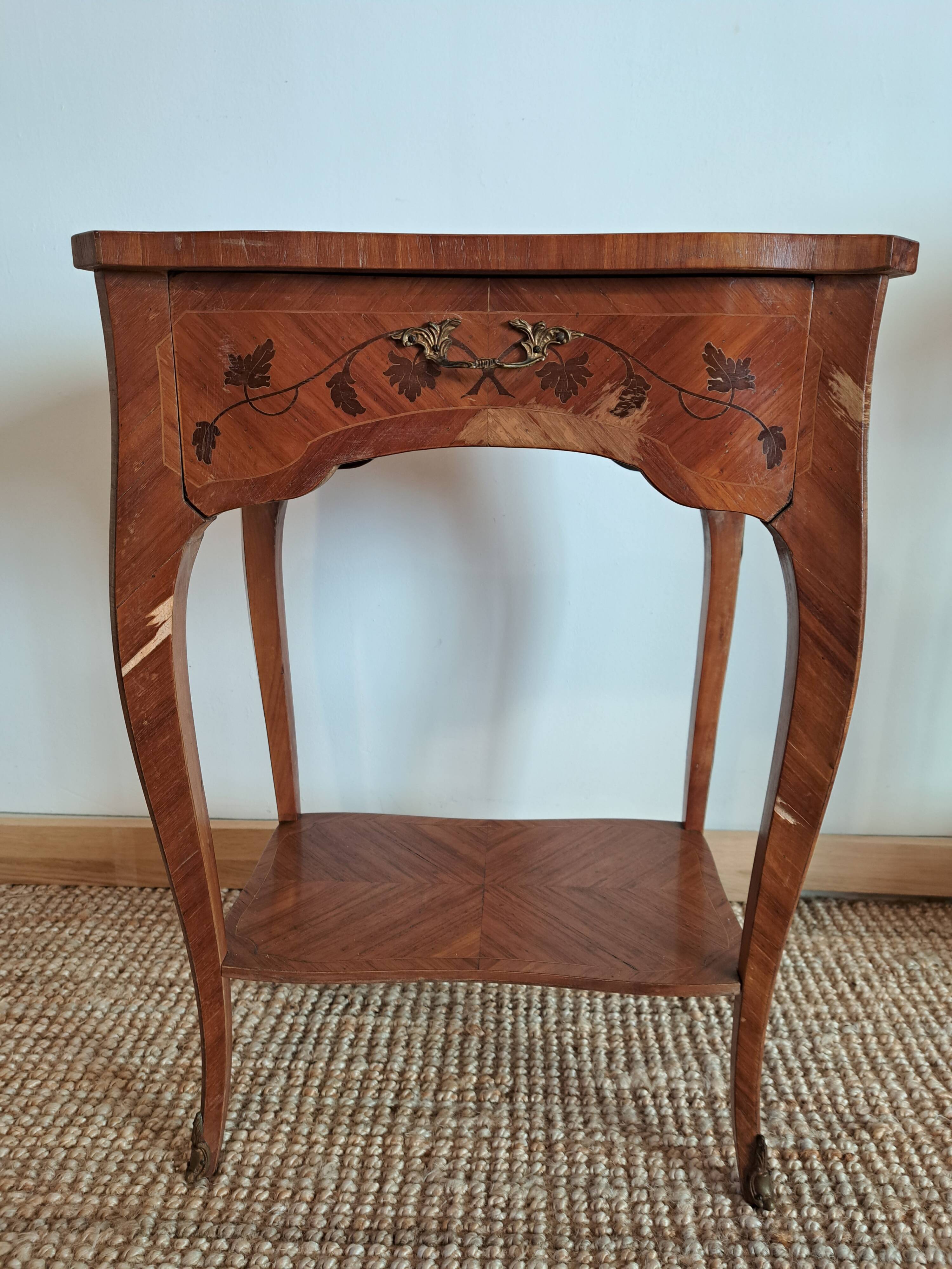 Pair of marquetry tables