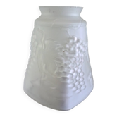 Tulipe lustre ou lampe moulé aux pampre de vigne raisin - verre dépoli