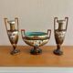 Art Nouveau fireplace set in majolica