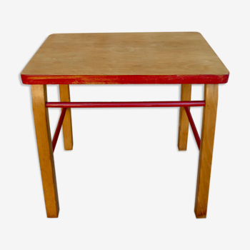 Children's desk in light wood, curved feet, Baumann