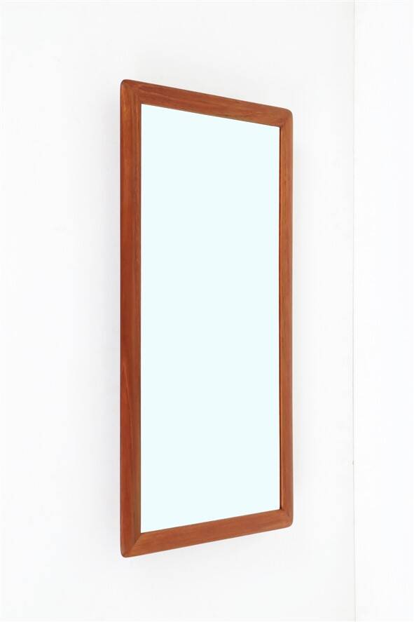 Filigree mid-century teak mirror by Aarhus Glasimport og Glassliberi A/S / Danish modern design / 1960s / 1970s