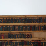 Printing locker with vintage wooden letters