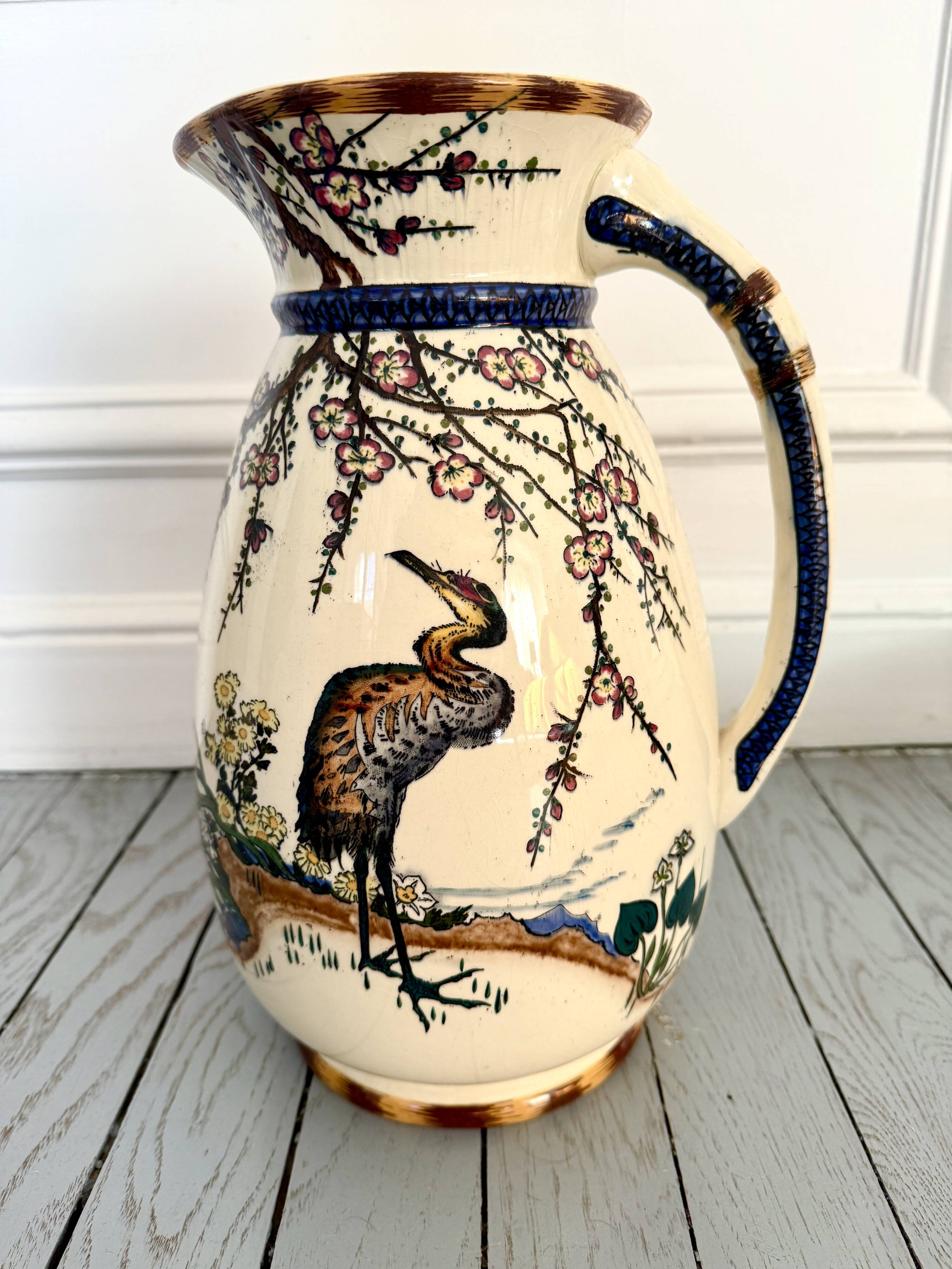 Félix Bracquemond Vase or pitcher Egyptian model by Creil & Montereau