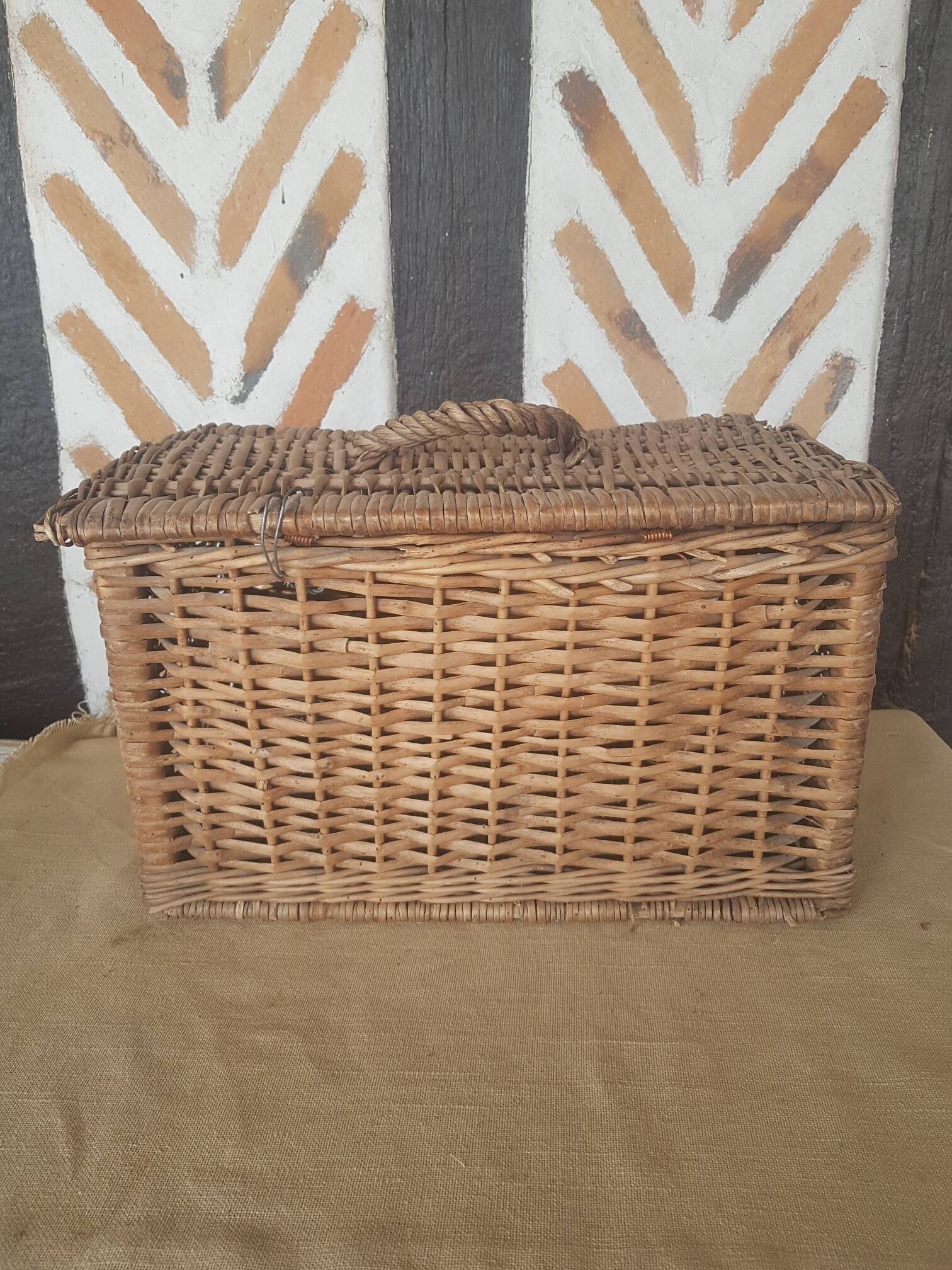 Panier de marché couvercle en osier