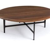 Ampm table basse addisson grand modèle, meuble noyer massif