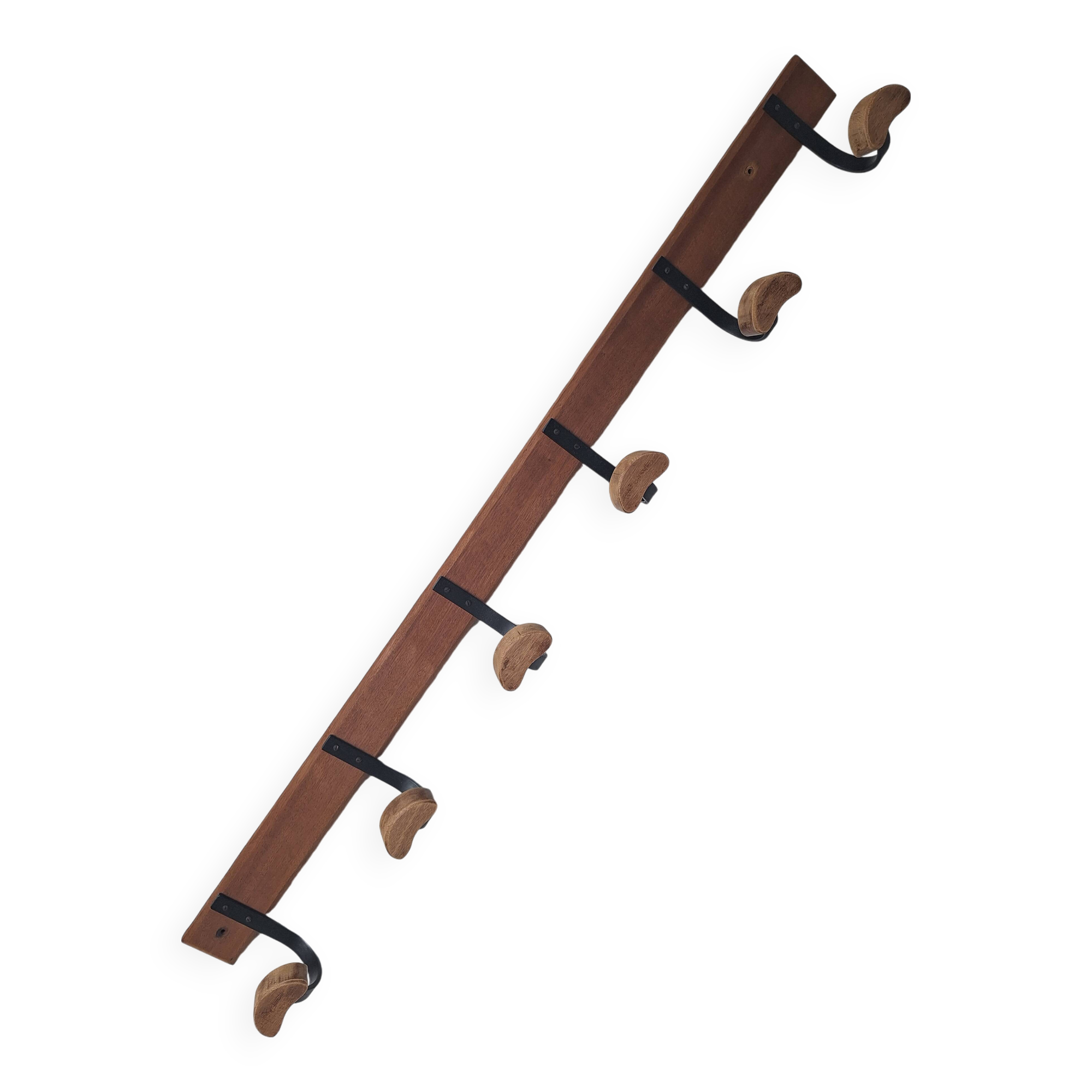 Wooden and metal wall hook