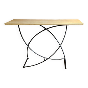 console  metal et bois