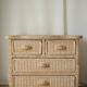 Commode en osier beige vintage
