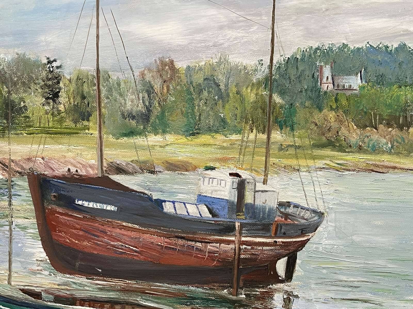 Huile sur toile signée FRAVAL LE DEMAZEL - Bord de Mer - Paimpol