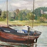 Huile sur toile signée FRAVAL LE DEMAZEL - Bord de Mer - Paimpol