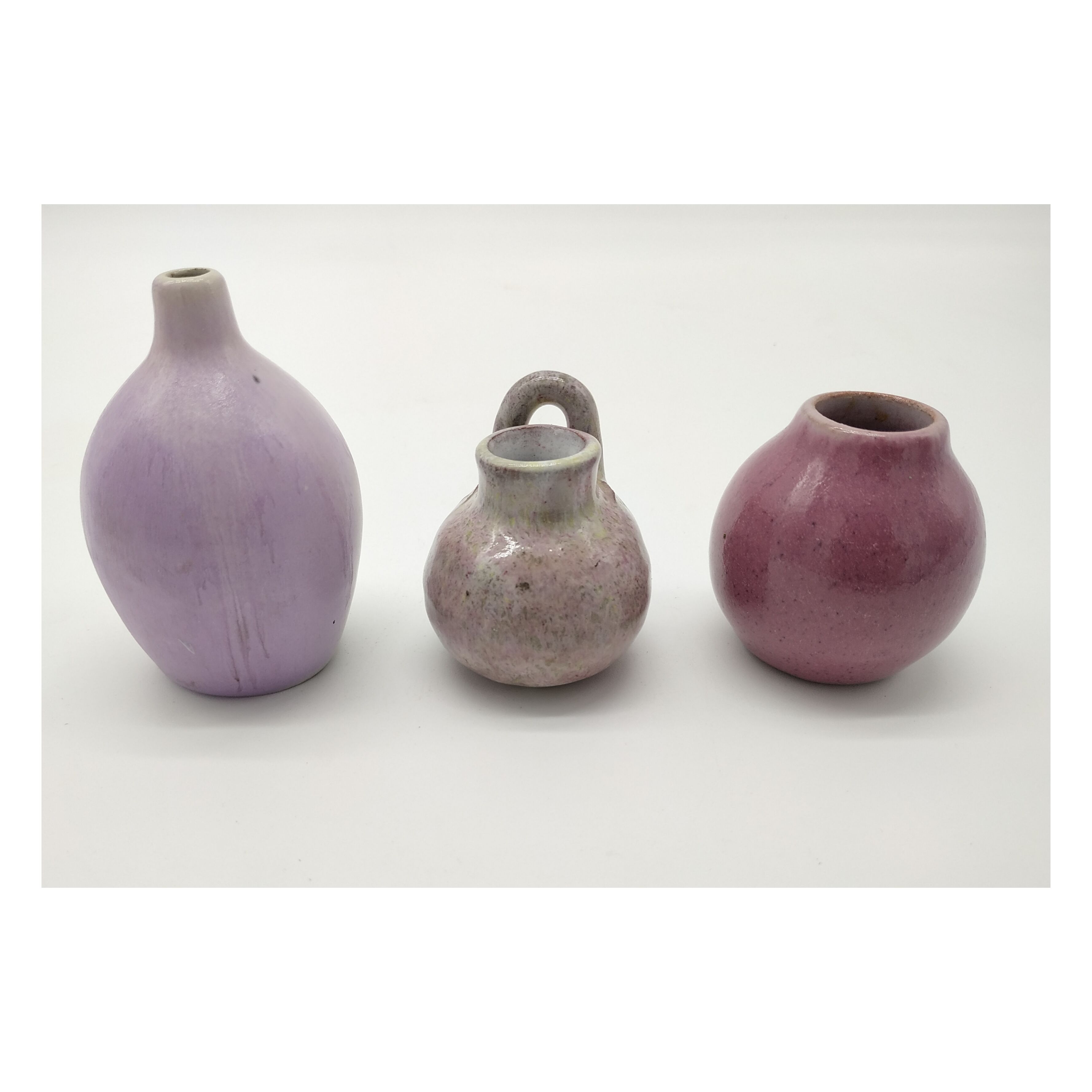 Set of 3 Scandinavian miniature ceramic vases