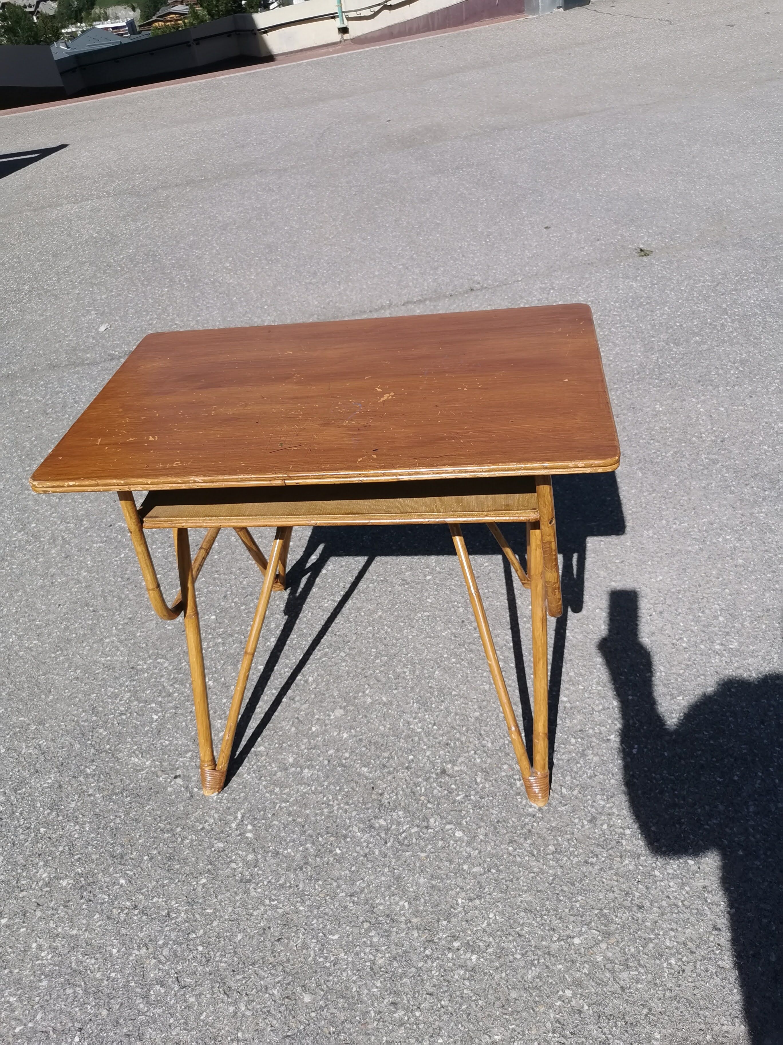 Rattan and vintage bamboo desk