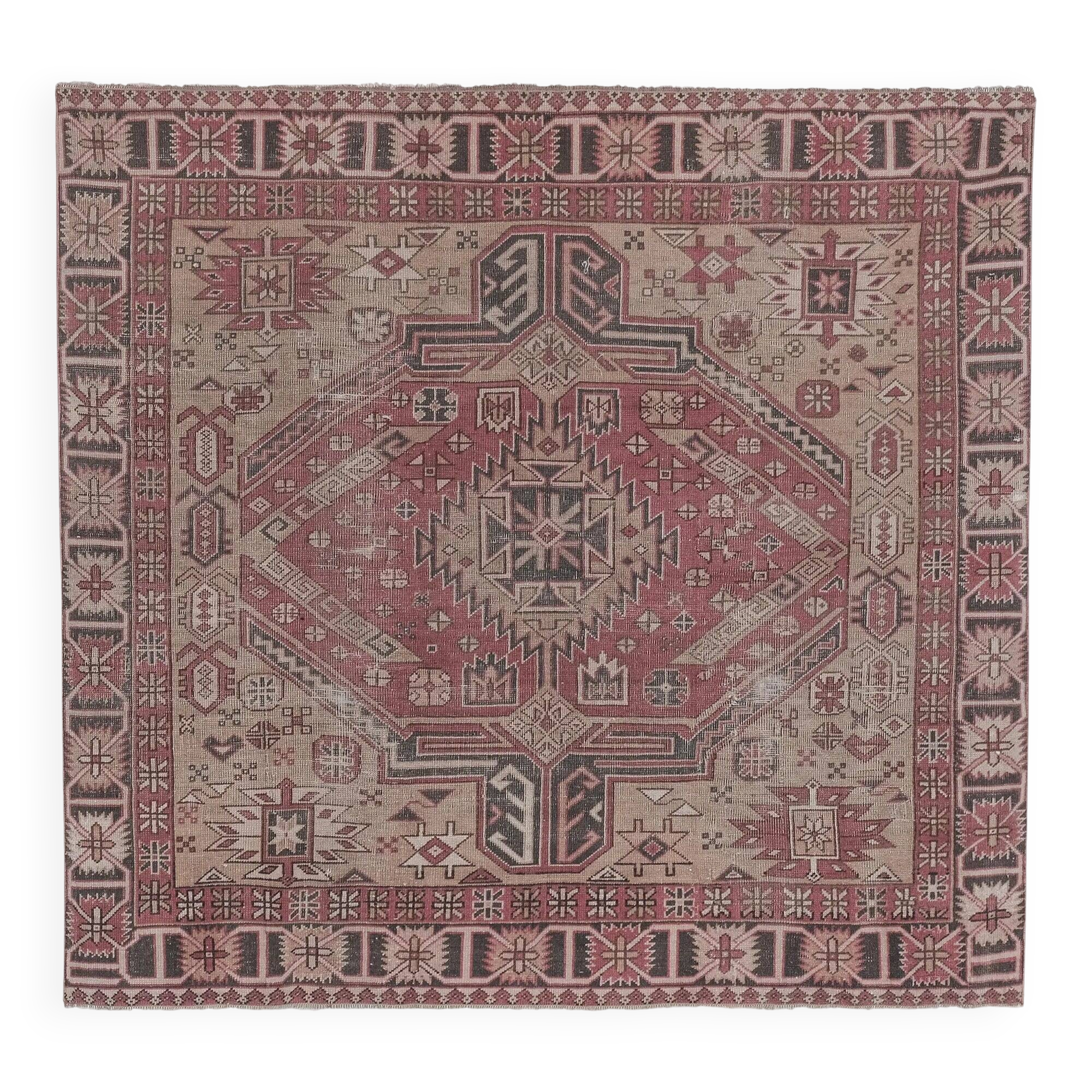 Vintage handmade Turkish rug 165x183 cm