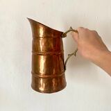 Antique copper and brass pitcher
