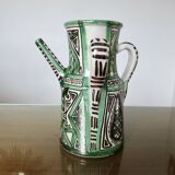 Domingo Punter, large pitcher with 3 handles, ceramic, signed, Spain 1960