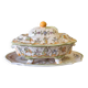 Superb vegetable dish/soup tureen in ceramic and its serving platter in very good condition.