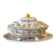 Superb vegetable dish/soup tureen in ceramic and its serving platter in very good condition.