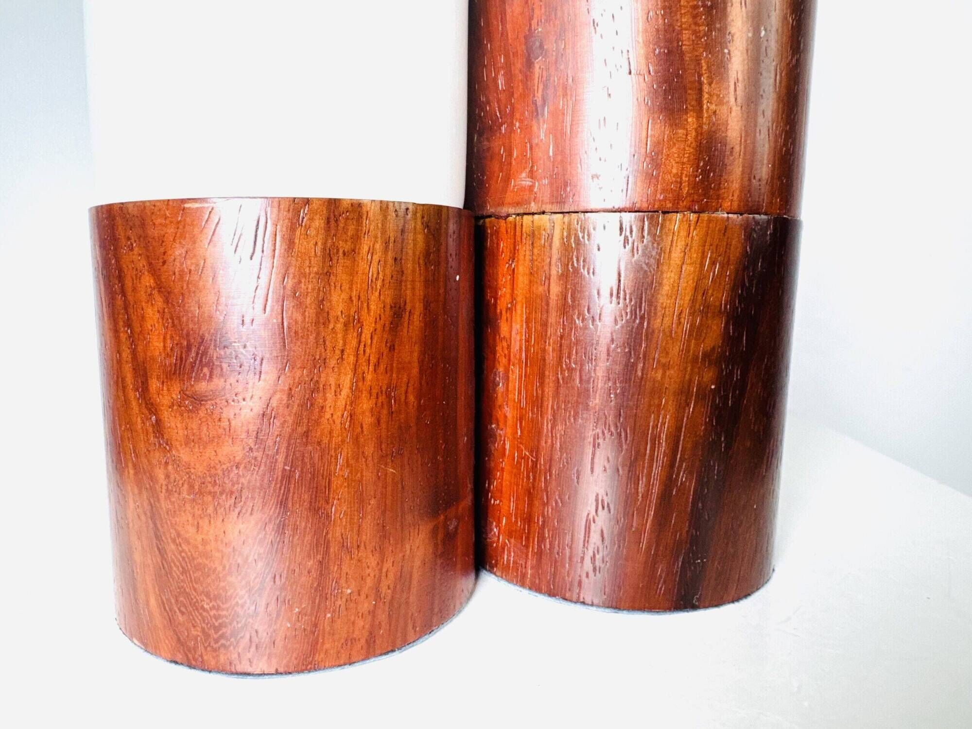 Sculptural Dome Table Lamp In Cylindrical Rosewood, Brasil Circa 1960