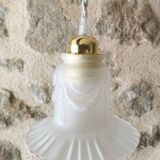 Art Deco Portable Lamp, Linen Cable