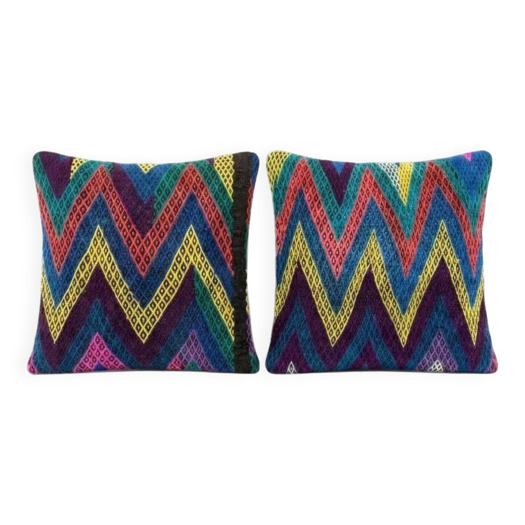 Set of 2 vintage kilim cushion covers 48x51 cm